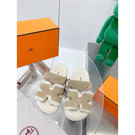 Hermes teddy fur uncle shoes