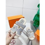 Hermes teddy fur uncle shoes