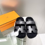 Hermes teddy fur uncle shoes