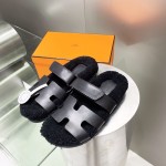 Hermes teddy fur uncle shoes