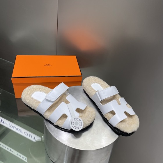 Hermes teddy fur uncle shoes