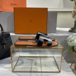 Hermes new woven slippers