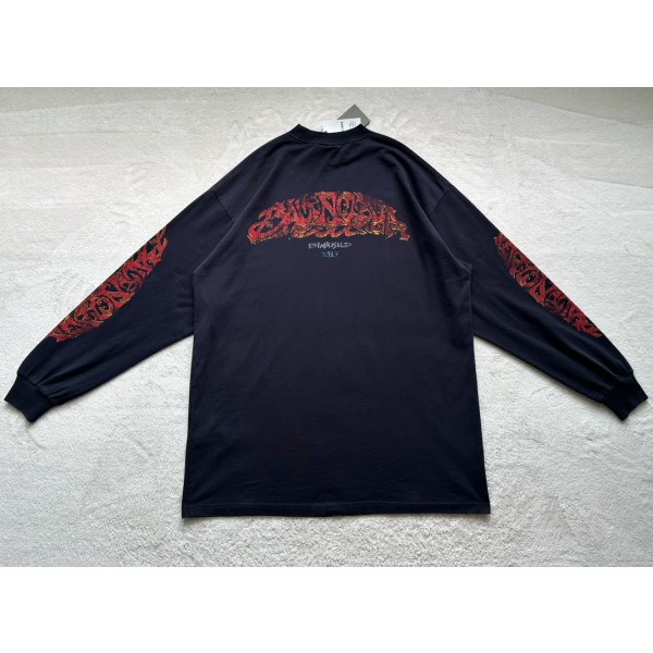 Balenciaga...🔥Flame floral print round neck and long sleeves