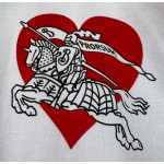 Burberry...Pressed Velvet Love Knight Round Neck Short Sleeve T