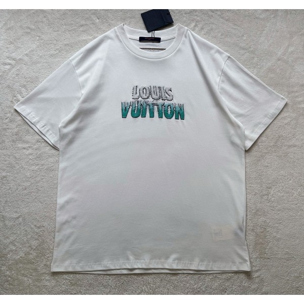 Louis Vuitton Heavy Industry Gradient Beaded Beaded Short Sleeve T