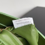 Bottega Veneta Cassette 5-panel lychee print green pepper #666870