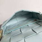 Bottega Veneta Cassette 5-panel lychee print Aqua Duck Blue #666870