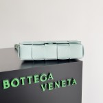Bottega Veneta Cassette 5-panel lychee print Aqua Duck Blue #666870