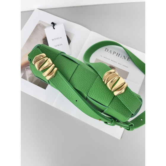 Bottega Veneta Cassette 5-panel lychee pattern Parrot Green #666870