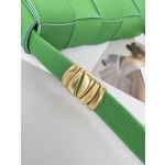 Bottega Veneta Cassette 5-panel lychee pattern Parrot Green #666870