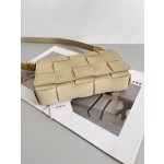 Bottega Veneta Cassette 5 Check Lychee Oatmeal #666870