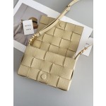 Bottega Veneta Cassette 5 Check Lychee Oatmeal #666870