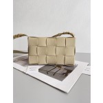 Bottega Veneta Cassette 5 Check Lychee Oatmeal #666870