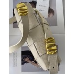 Bottega Veneta Cassette 5-panel lychee print white #666870