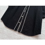 Louis Vuitton...New full flower black denim short-sleeved baseball uniform
