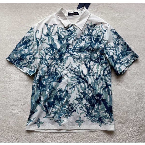 Louis Vuitton...seagrass lapel short-sleeved shirt
