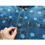 Burberry...New full-print polka-dot denim suit trousers