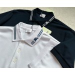 Burberry…NEW Neckline Full Embroidered   Equestrian Knight Logo Trim Cotton Piqué Short Sleeve Polo Shirt