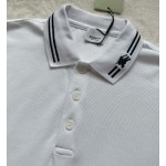 Burberry…NEW Neckline Full Embroidered   Equestrian Knight Logo Trim Cotton Piqué Short Sleeve Polo Shirt