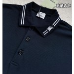 Burberry…NEW Neckline Full Embroidered   Equestrian Knight Logo Trim Cotton Piqué Short Sleeve Polo Shirt