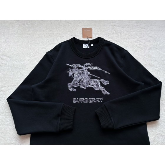 Burberry…White Knight Large Embroidered Crew Neck Sweatshirt