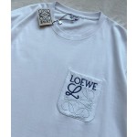 Loewe...Blue Embroidered Pocket Round Neck Short Sleeves