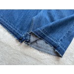 Loewe…leather denim shorts