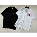Burberry...Pressed Velvet Heart Knight Round Neck Short Sleeve T
