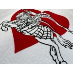 Burberry...Pressed Velvet Heart Knight Round Neck Short Sleeve T