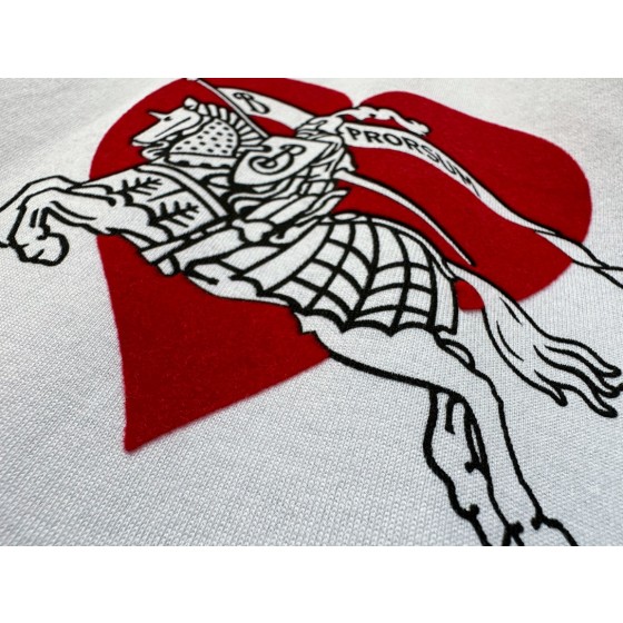 Burberry...Pressed Velvet Heart Knight Round Neck Short Sleeve T