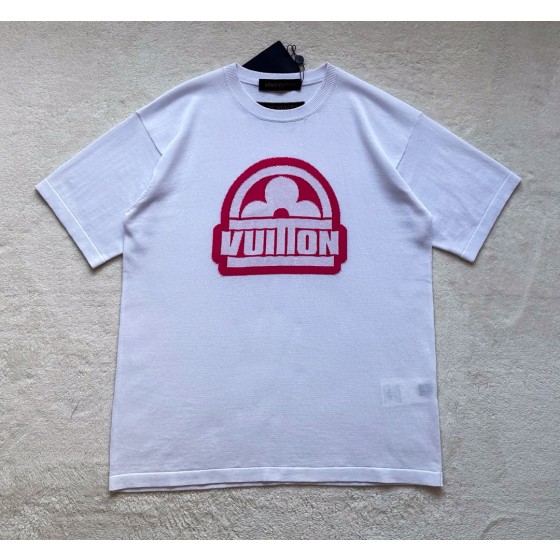 Louis Vuitton... pink four-leaf clover knitted short-sleeved T-shirt