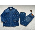 Burberry...New Printed Polka Dot Denim Suit Top