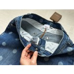 Burberry...New Printed Polka Dot Denim Suit Top