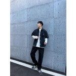 Prada…Triangle brand single-breasted washed light blue denim short-sleeved shirt jacket