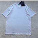 Prada...New White Triangle Cloth Label Round Neck Short Sleeves