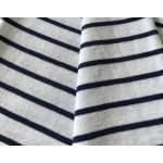 Prada...Navy Blue Stripes Iron Plate Round Neck Short Sleeves
