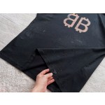 Balenciaga...Old Copper BB Print Round Neck Short Sleeves