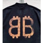Balenciaga...Old Copper BB Print Round Neck Short Sleeves