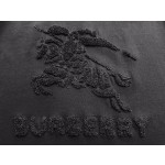 Burberry...Big Horse Towel Embroidered All Black Round Neck Short Sleeves