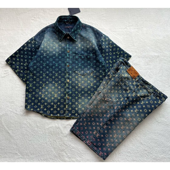 Louis Vuitton Symphony Gradient Jacquard Denim Suit • Shorts