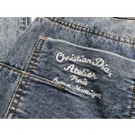 Dior spring and summer new casual tannin denim suit trousers