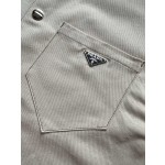 Prada… New Denim Cargo Short Sleeve Shirt Jacket