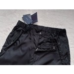 Prada's new splicing side zipper rear hip iron brand triangle standard tooling casual trousers