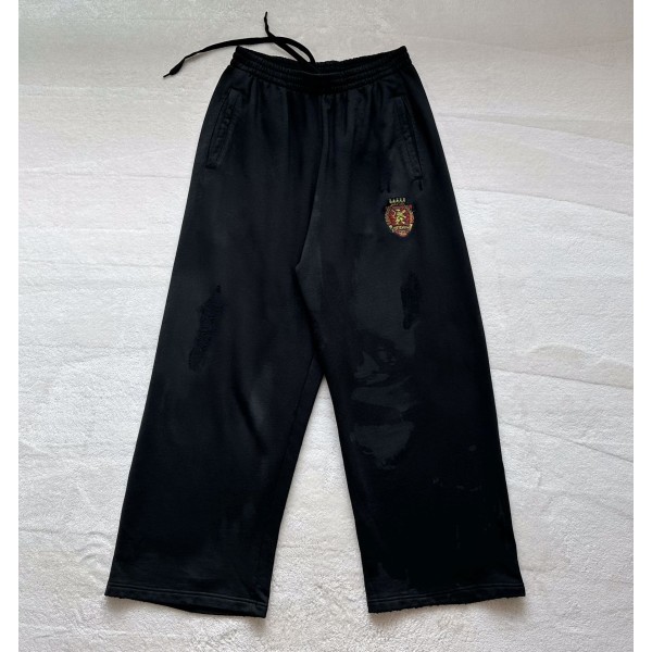 Balenciaga Industrial Lion Embroidered Track Pants