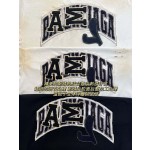 Balenciaga Heavy Industry Doing Old and Destroying Industrial Wind Embroidery   Flower Round Neck Short Sleeves