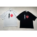 Balenciaga 520 Love Heart Valentine's Day Round Neck Short Sleeve