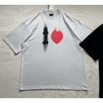 Balenciaga 520 Love Heart Valentine's Day Round Neck Short Sleeve