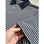Prada new sports casual pinstriped knitted polo shirt