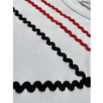 Prada's new contrasting color triangle webbing triangle logo short sleeves