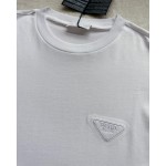 Prada 2023 latest triangle logo pocket short-sleeved T-shirt